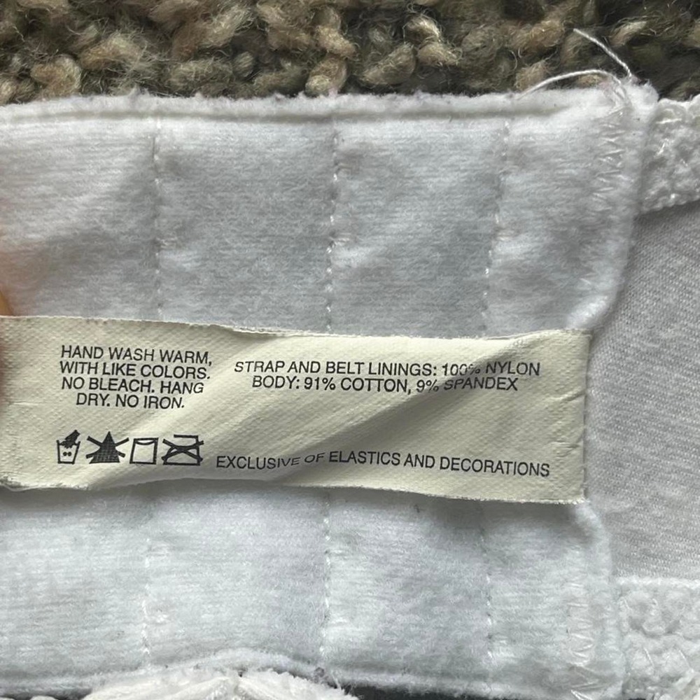 Bali 3850 White Cotton Underwire Bra Scalloped Trim 42D - Picture 2 of 6